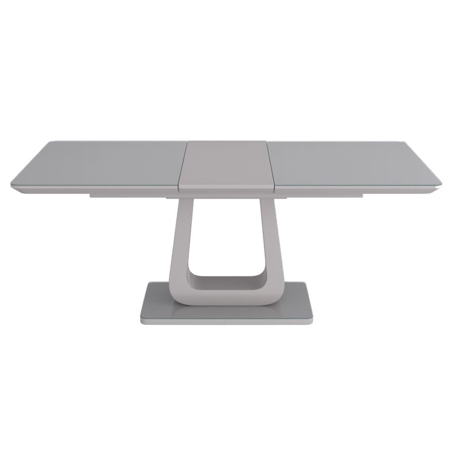 Warm Grey Extension Dining Table with Glass Top