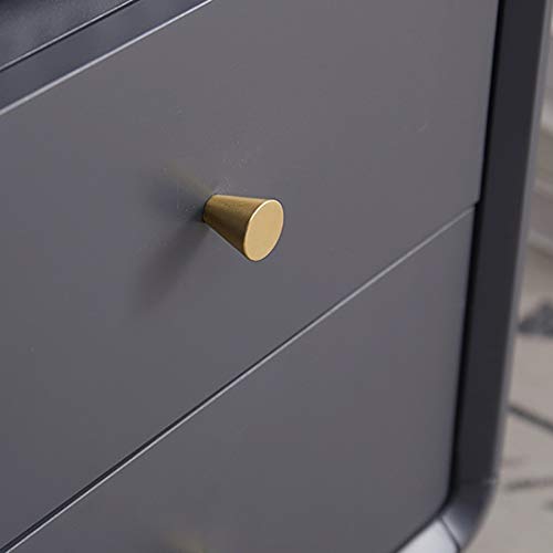 Wooden Two-Drawer Nightstand with Brass Handles