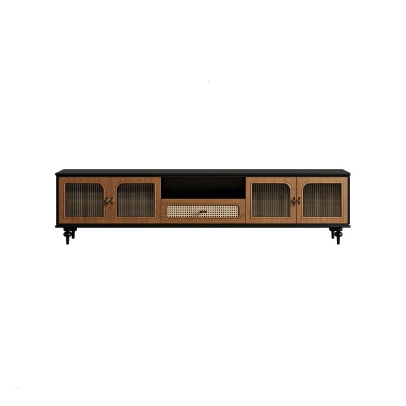 Wood and Rattan Media Console, 200 cm
