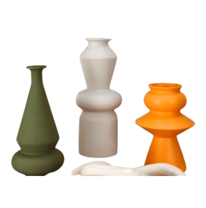 Matte Geometric Ceramic Decorative Vase