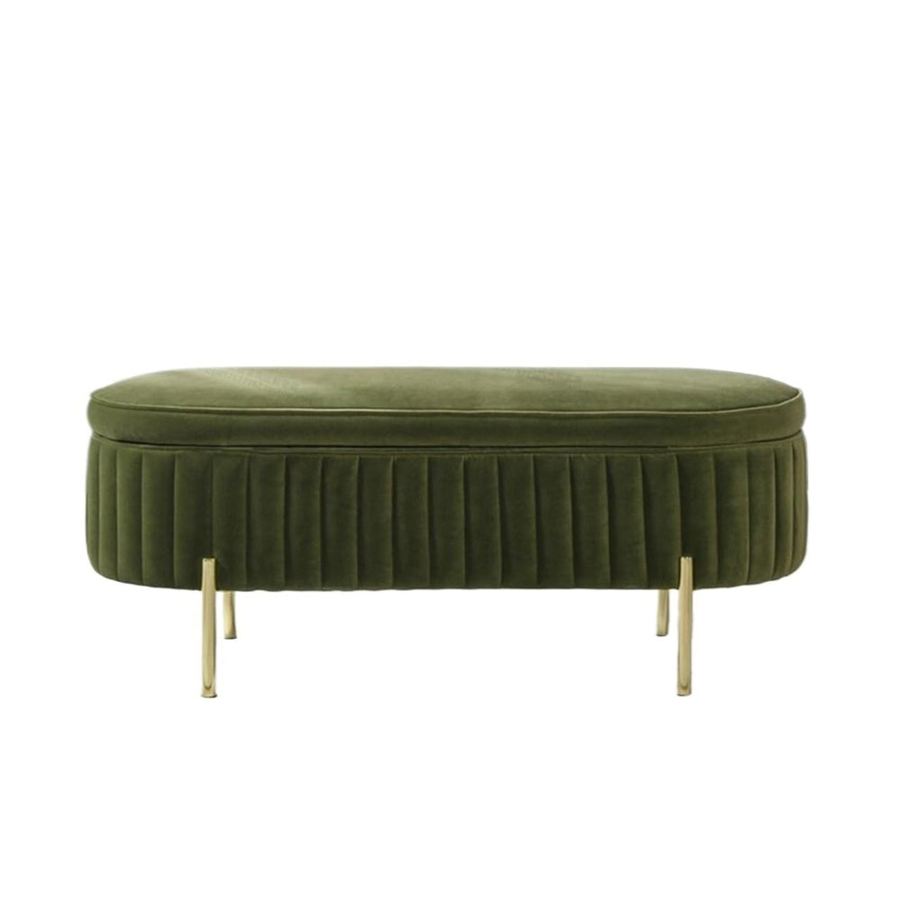 Tufted Upholstered Bedroom Bench with Metal Legs