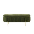 Tufted Upholstered Bedroom Bench with Metal Legs
