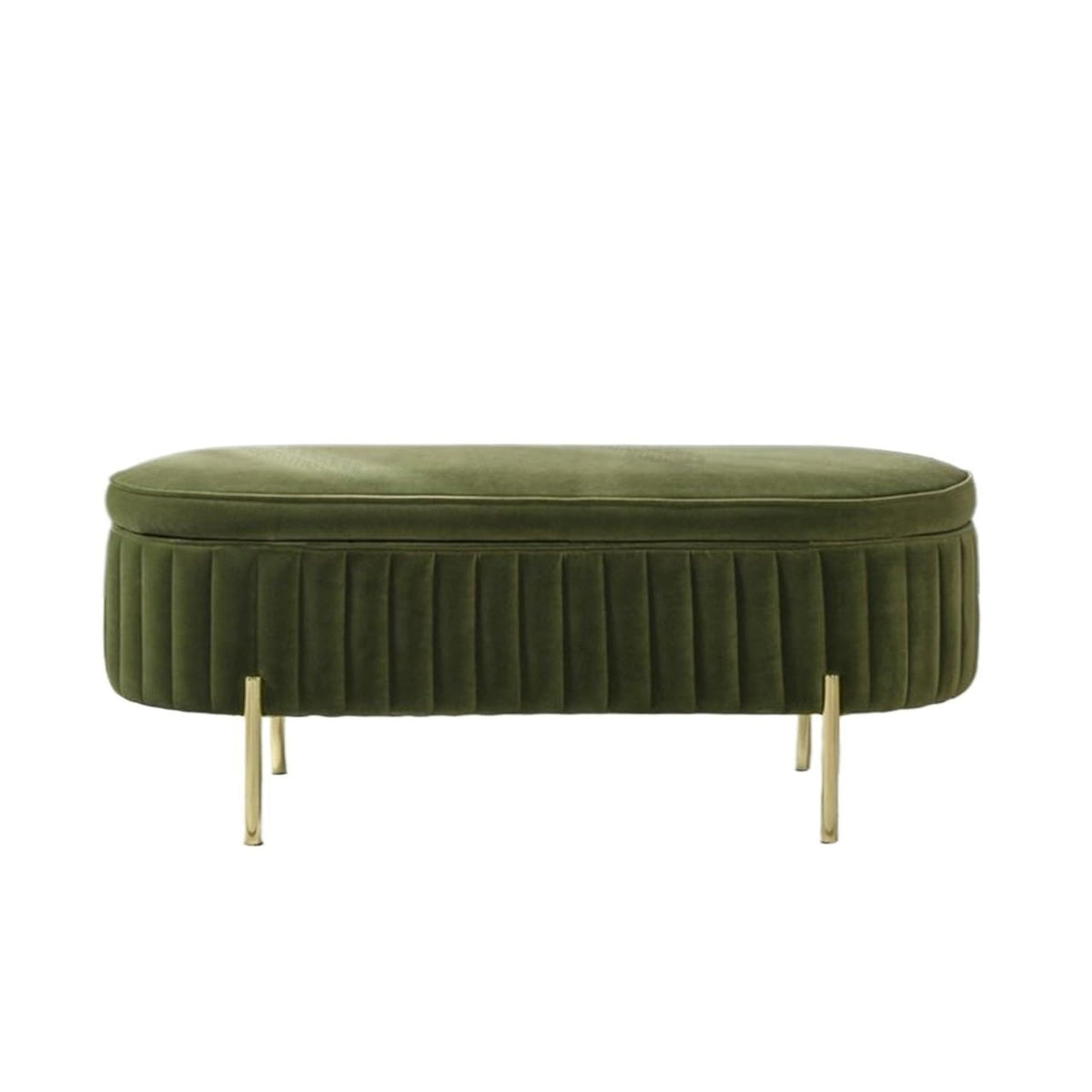 Tufted Upholstered Bedroom Bench with Metal Legs
