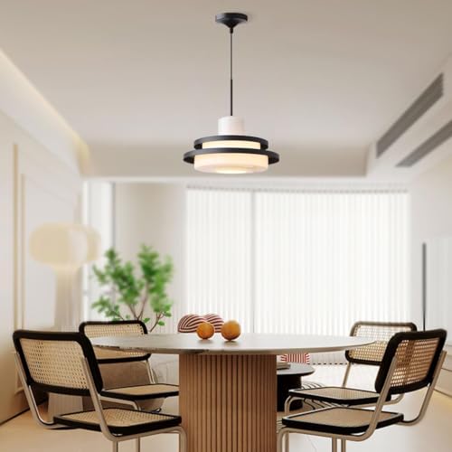 Layered Glass Pendant Light with Adjustable Height