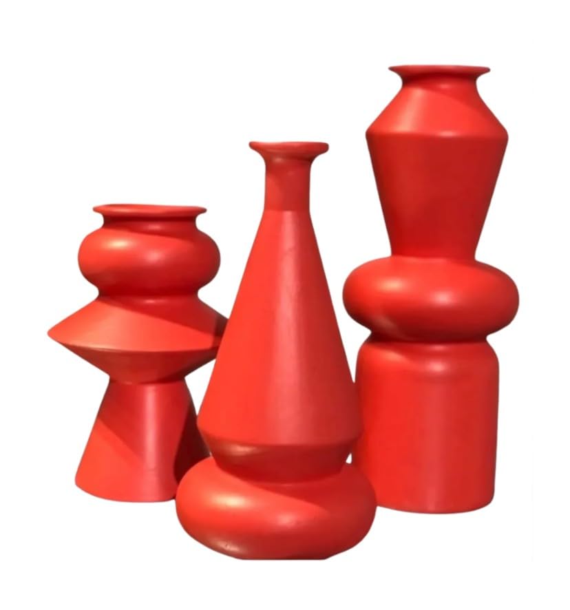 Matte Geometric Ceramic Decorative Vase
