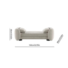 Flannel-Upholstered Wooden Bedroom Bench