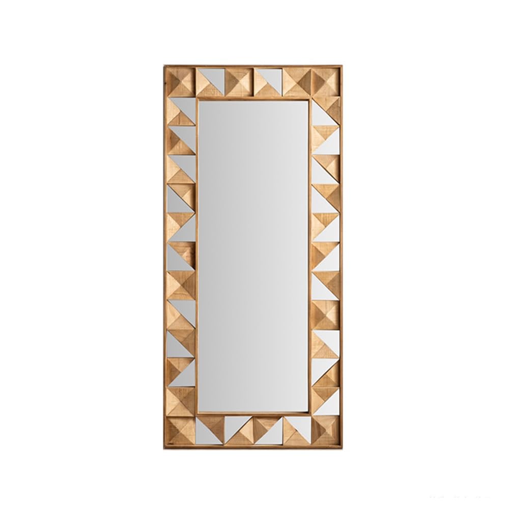 Rustic Arched Wood-Frame Mirror, 53 x 186 cm