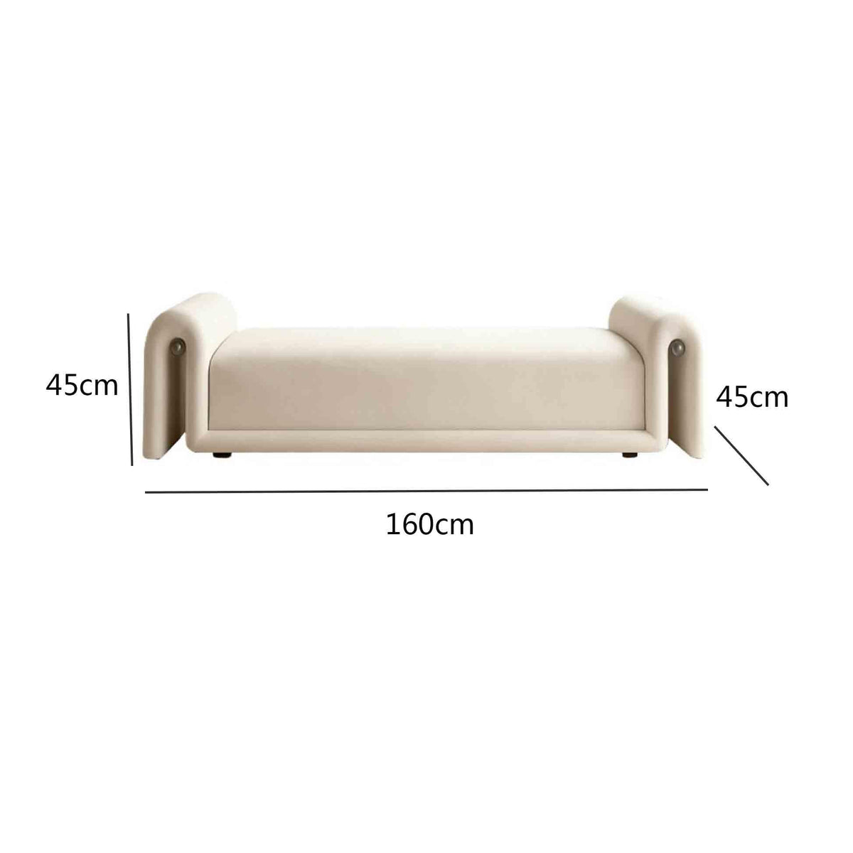 Fabric Bedroom Bench with Wood and Steel Frame