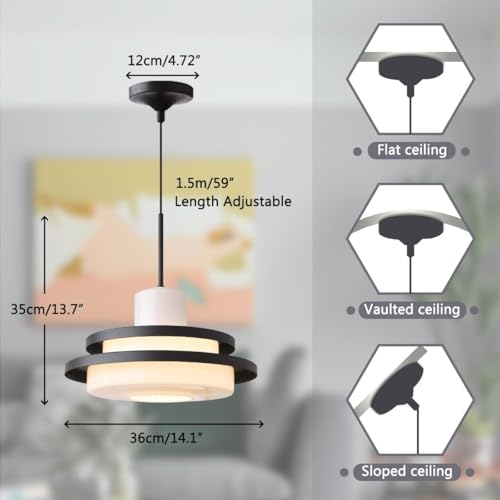 Layered Glass Pendant Light with Adjustable Height