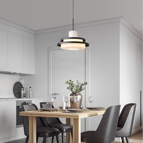 Layered Glass Pendant Light with Adjustable Height