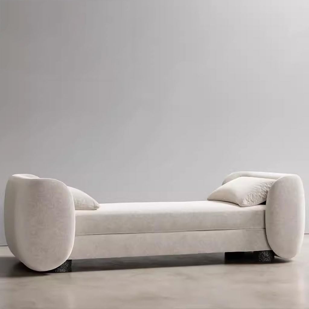 Flannel-Upholstered Wooden Bedroom Bench