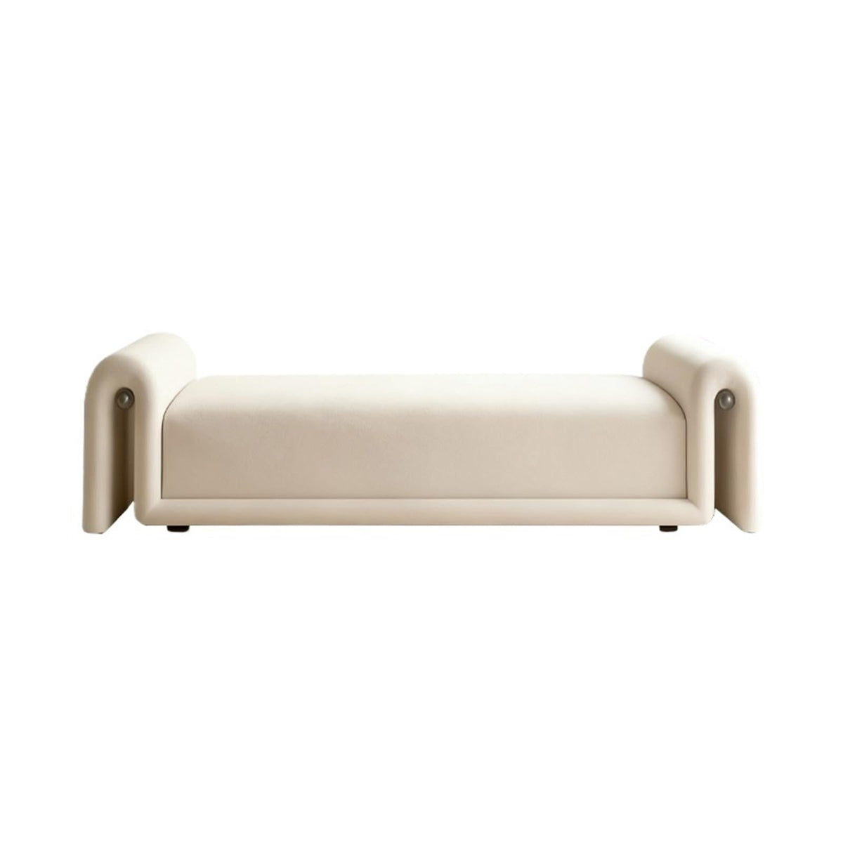 Fabric Bedroom Bench with Wood and Steel Frame