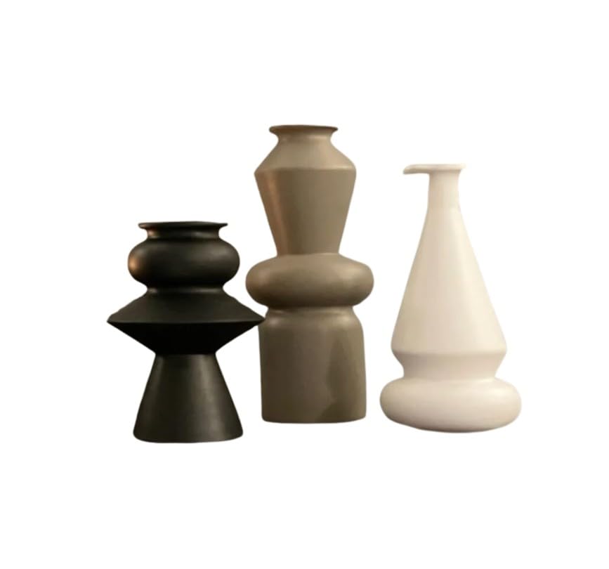 Matte Geometric Ceramic Decorative Vase