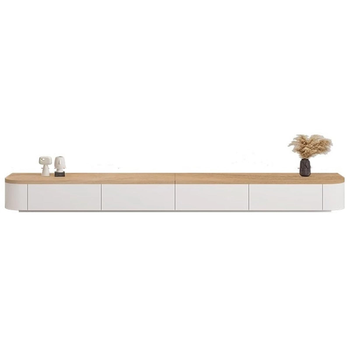 Low Media Cabinet with Storage and Cable Openings
