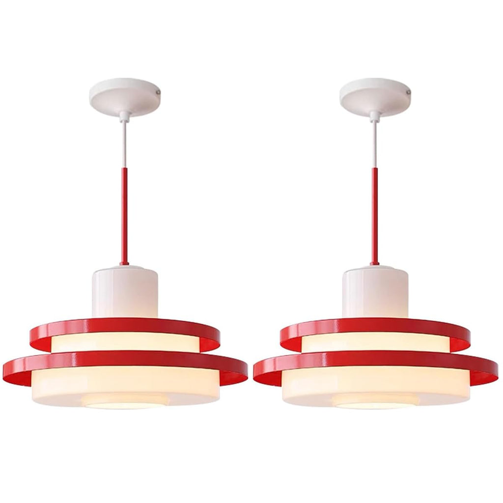 Layered Glass Pendant Light with Adjustable Height