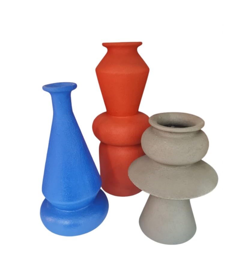 Matte Geometric Ceramic Decorative Vase
