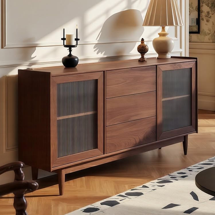 Solid Wood Sideboard with Display Top