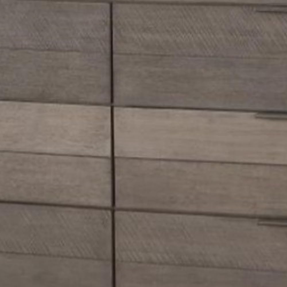 Grey Six-Drawer Dresser with Metal Hairpin Legs