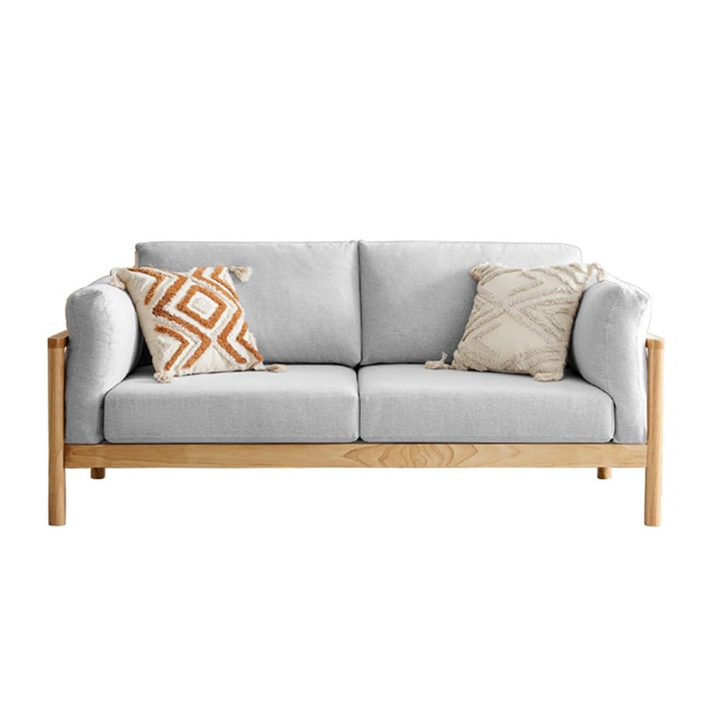 Upholstered Loveseat with Wooden Legs