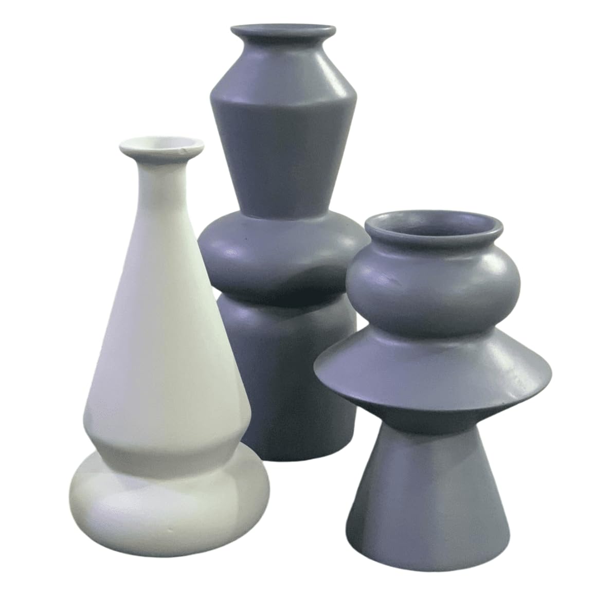 Matte Geometric Ceramic Decorative Vase