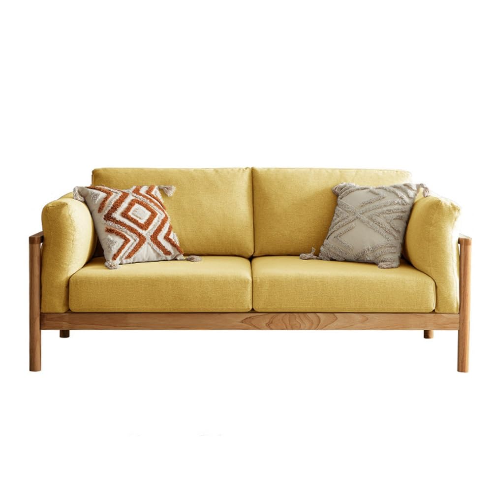 Upholstered Loveseat with Wooden Legs