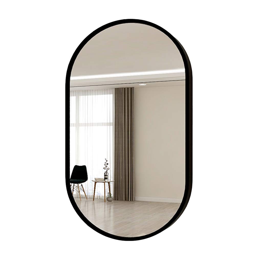 Black Aluminum-Frame Wall Mirror, 50 x 70 cm