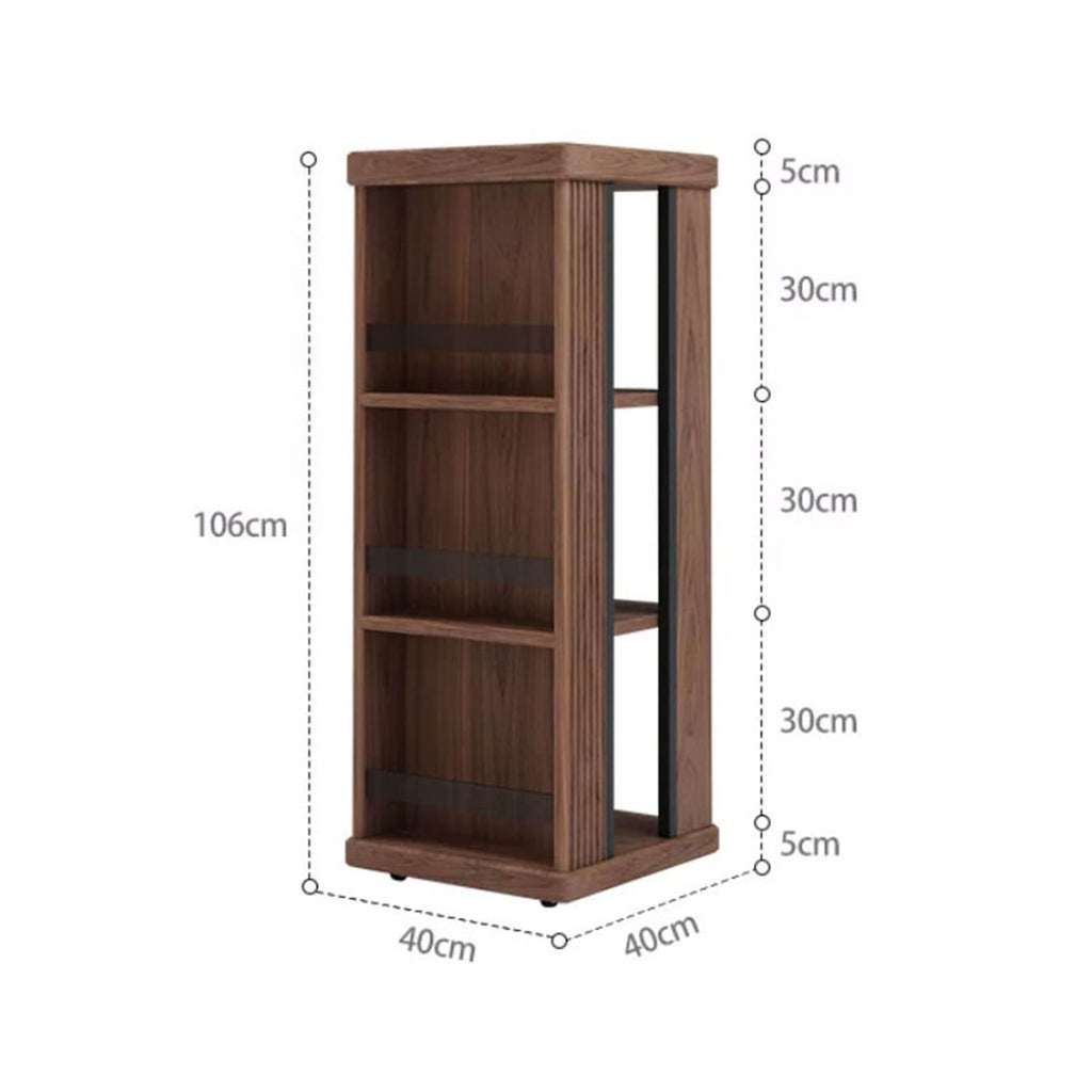 Mobile Wooden Display Bookcase, 40 x 40 x 106 cm