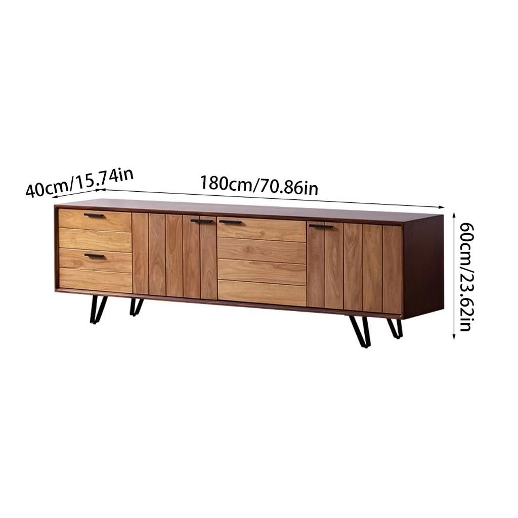 Elm Media Console with Drawers and Cabinets