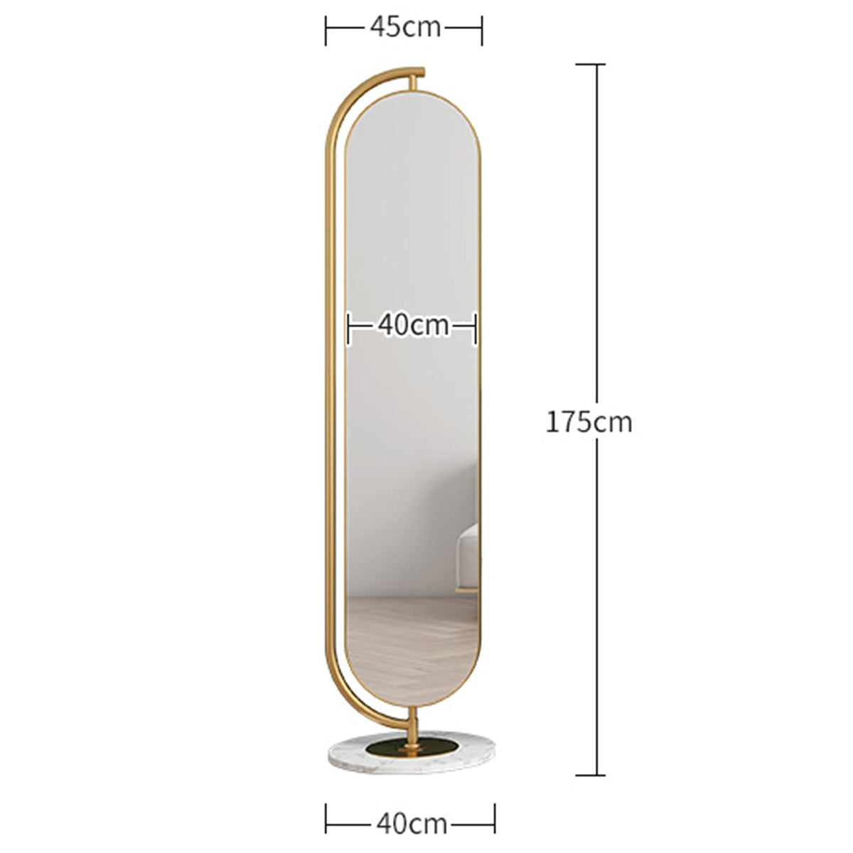 Rotating Full-Length Floor Mirror with Clothes Rail