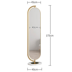 Rotating Full-Length Floor Mirror with Clothes Rail