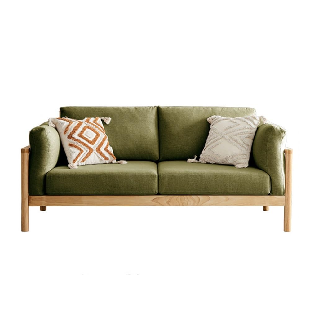 Upholstered Loveseat with Wooden Legs