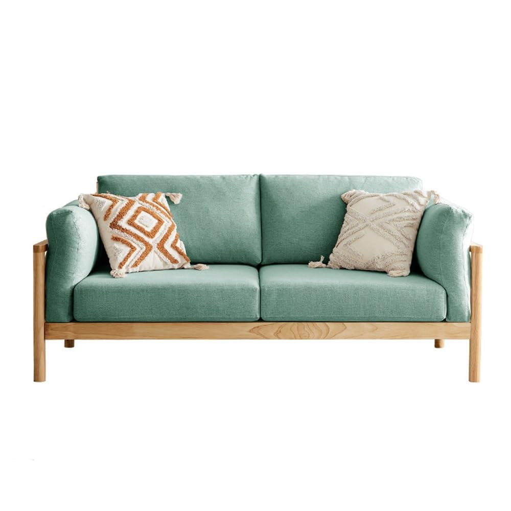 Upholstered Loveseat with Wooden Legs