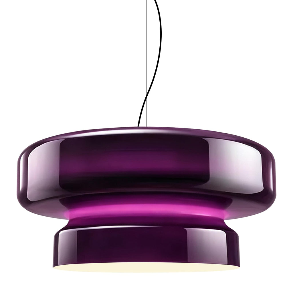 Layered Glass Pendant Light with Adjustable Height