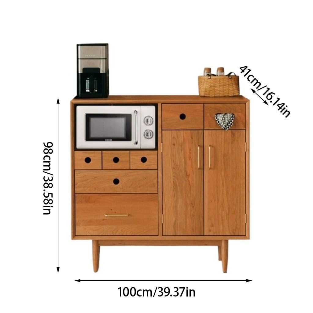 Wooden Buffet Cabinet with Drawers, 100 cm Wide