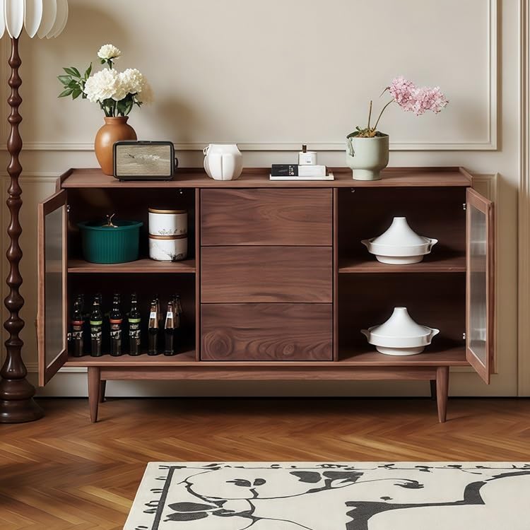 Solid Wood Sideboard with Display Top
