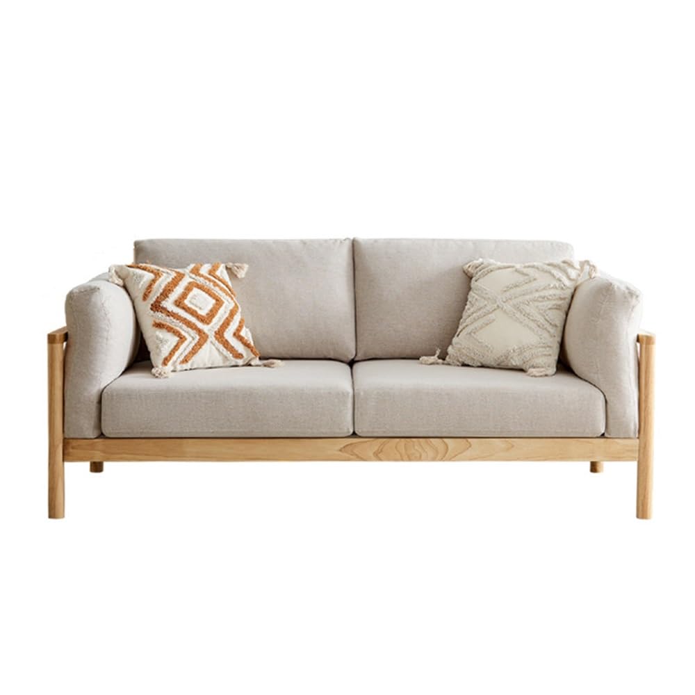 Upholstered Loveseat with Wooden Legs