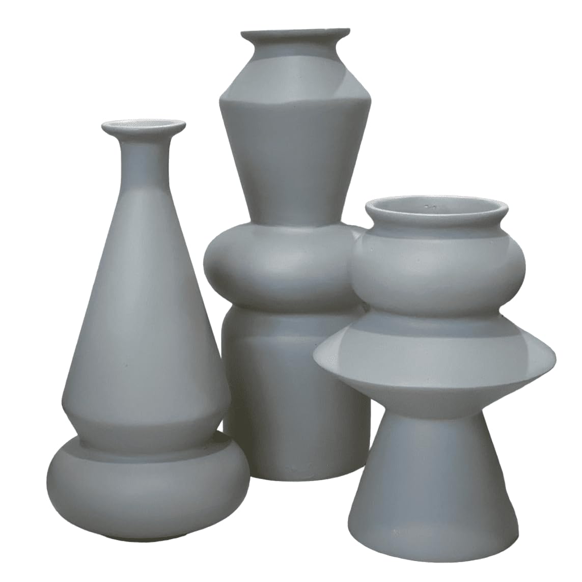 Matte Geometric Ceramic Decorative Vase