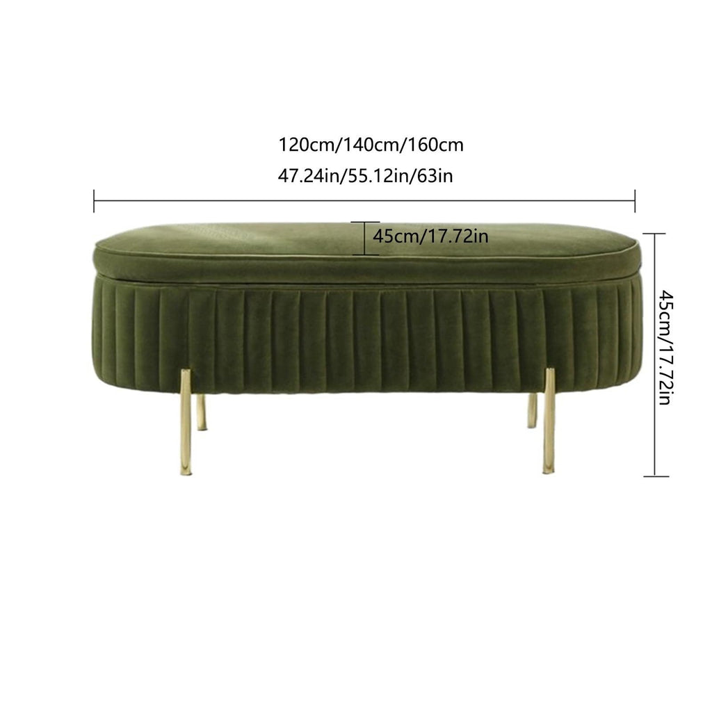 Tufted Upholstered Bedroom Bench with Metal Legs
