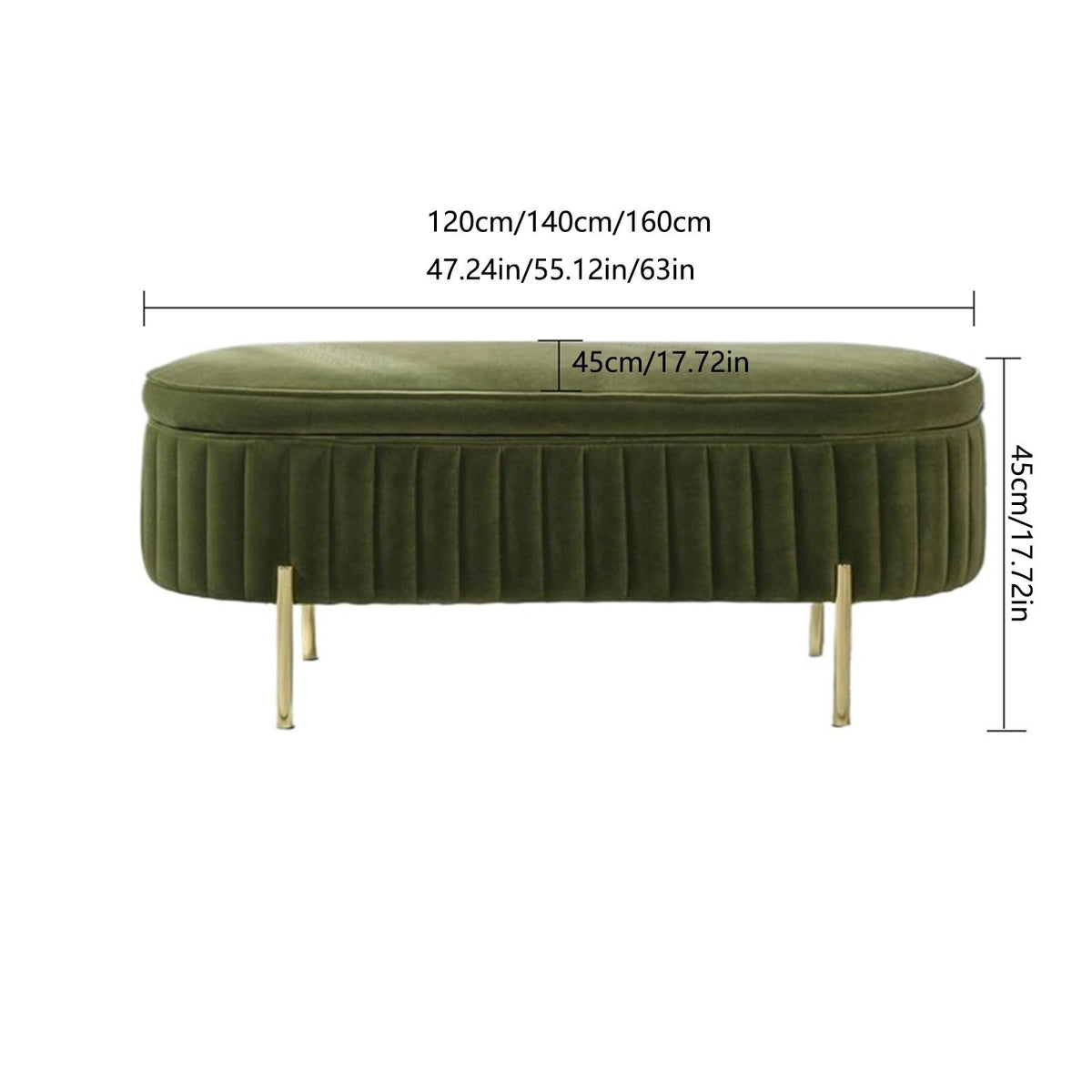Tufted Upholstered Bedroom Bench with Metal Legs