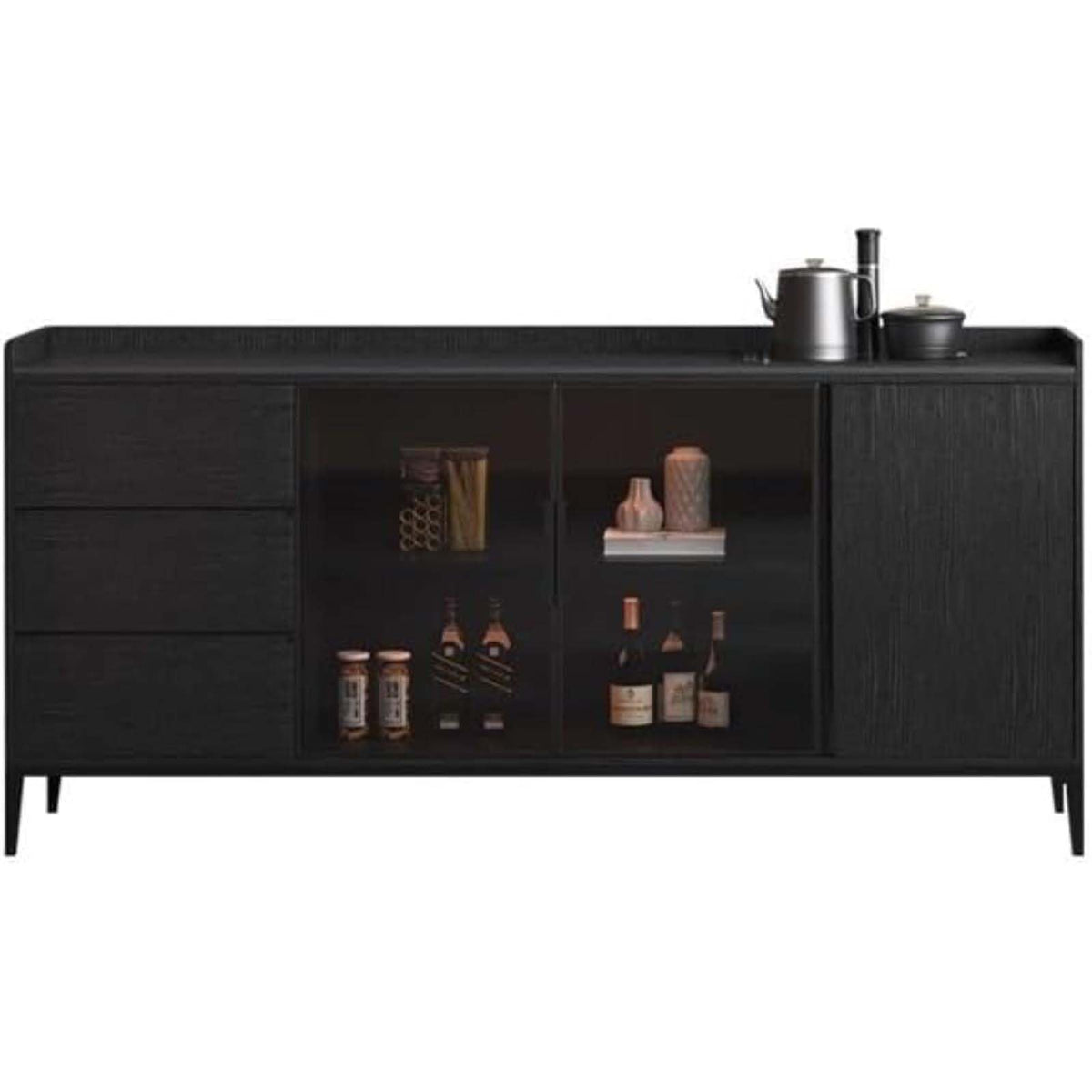 Wooden Open-Storage Sideboard and Console