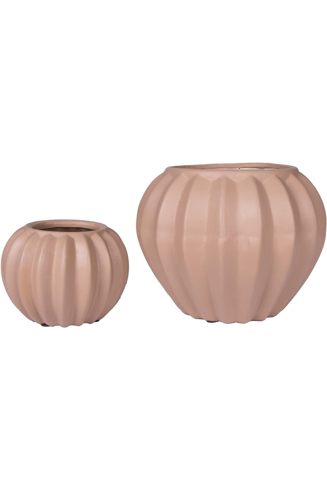 Light Brown Abstract Ceramic Vase Set of Two