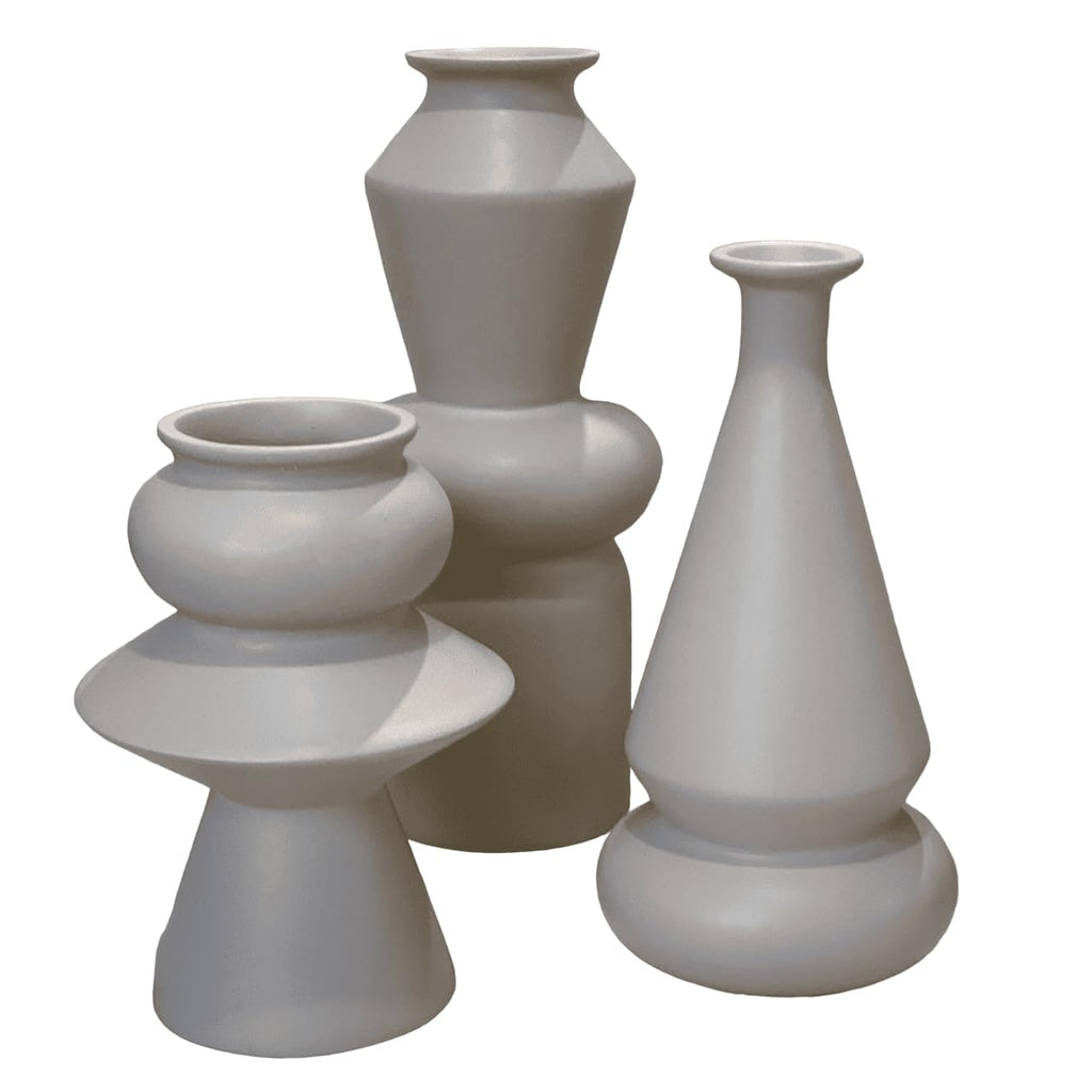 Matte Geometric Ceramic Decorative Vase