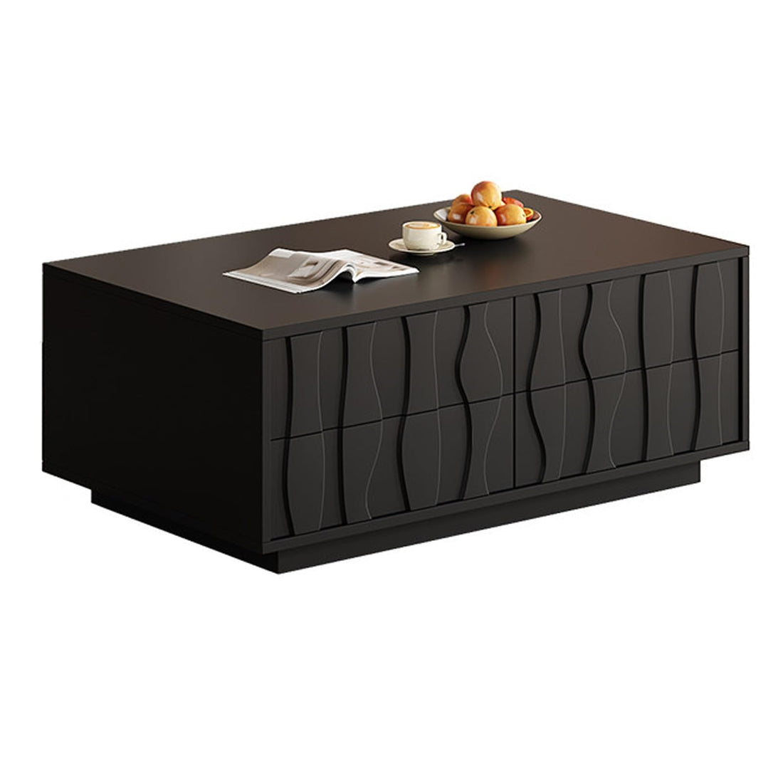 Wavy-Panel Media Console with Concealed Storage