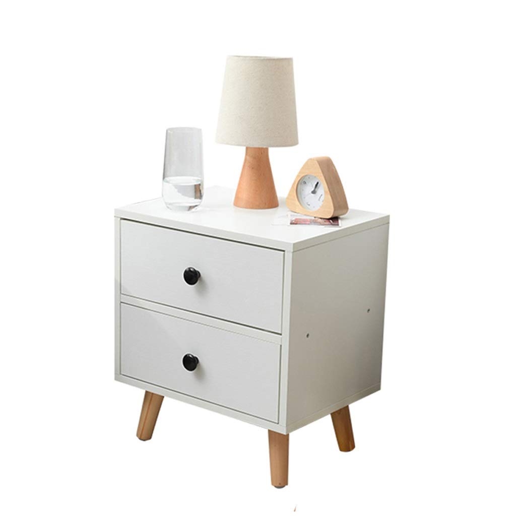 White Two-Drawer Nightstands, Set of Two