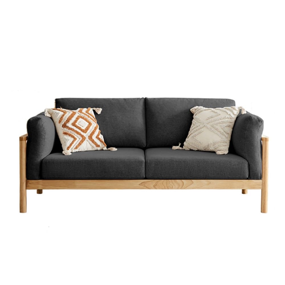 Upholstered Loveseat with Wooden Legs