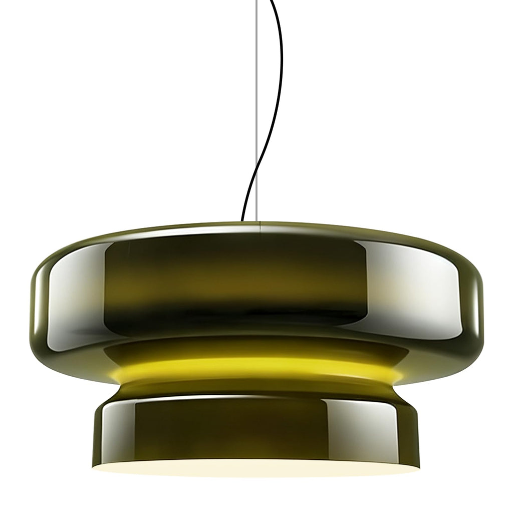 Layered Glass Pendant Light with Adjustable Height