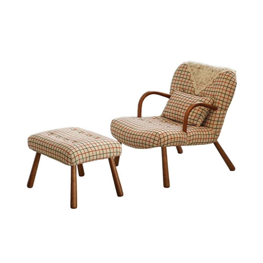 Wood-Frame Accent Chair and Ottoman Set
