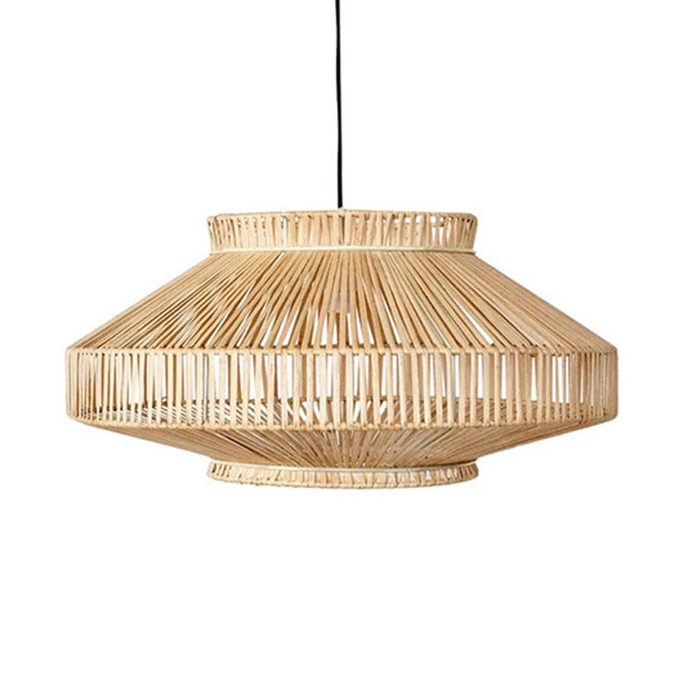 Bamboo and Rattan Pendant Light, 60 cm Shade