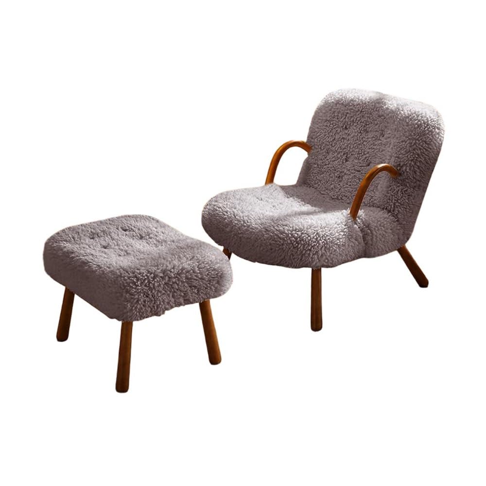 Wood-Frame Accent Chair and Ottoman Set