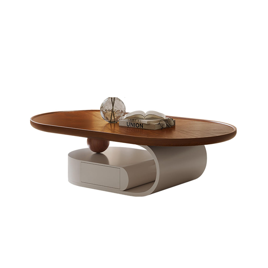 Wood-Grain Coffee Table, 1.3 x 0.7 m
